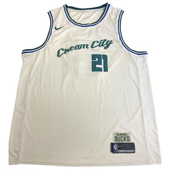 Nike Jrue Holiday Milwaukee Bucks Cream City 21 Swingman‎ Basketball Jersey XXXL - Picture 1 of 16
